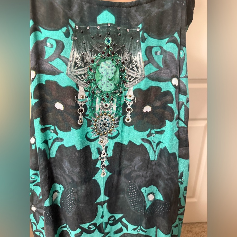 Camilla Turquoise and Black Embellished Dress - Picture 5 of 12